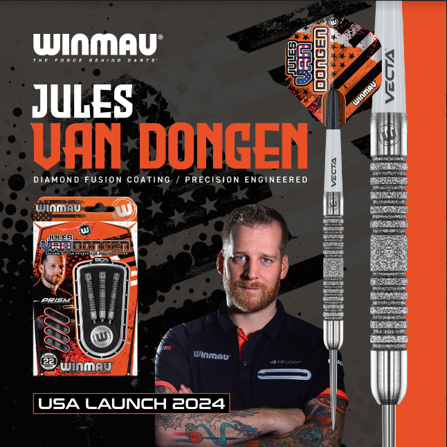 AUTOGRAPHED Jules van Dongen Winmau Darts